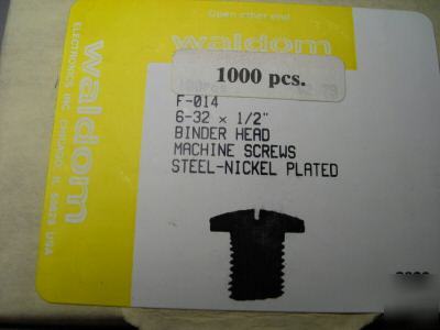 Waldom binder head machine screws steel-nickel plated 