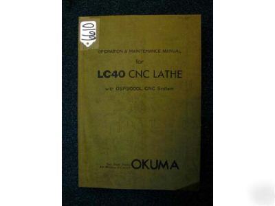 Okuma operation & maintenance manual for LC40 cnc lathe