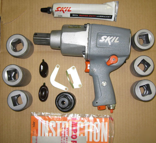 Pneumatic impact wrench #4 spline + sockets skil W57P