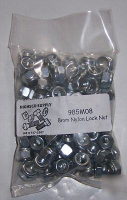 8MM nylon lock nuts -100 quantity-high quality- 985M08