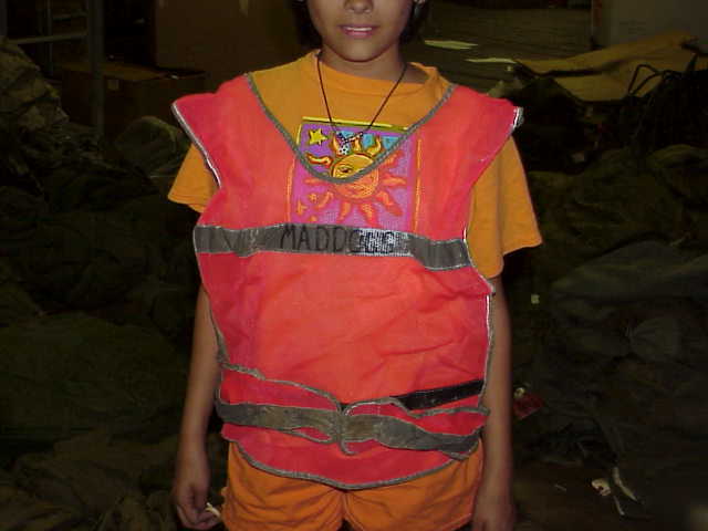 12 vest, safety, high visibility- orange workcrew type