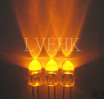 300P superbright 5MM amber led lamp 10,000MCD+ resistor