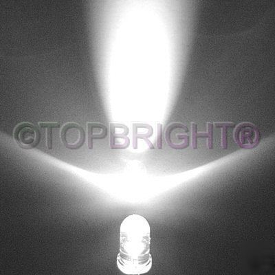 50 pcs ultrabright white led 5MM 55,000MCD free r&s/h