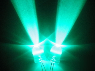 500PCS 10MM ultra bright green led w/ 55 deg 50,000MCD