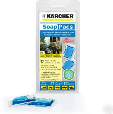 Karcher, 12 pack, wash n wax gel pac for pressure wash