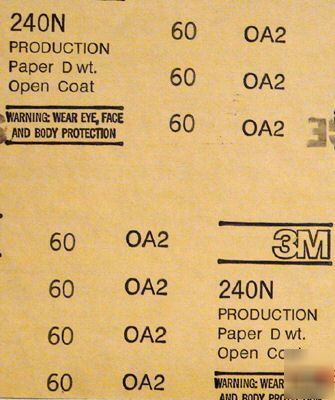 Sandpaper sheets, 3M 60 grit, 9 x 11 production, 5 lbs