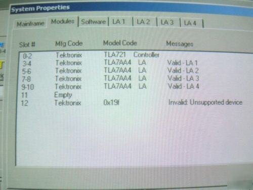 Tek TLA7016 w/ 4 x TLA7AA4 /8S/3P/3P/ 3P/3P 235MHZ, 8MB