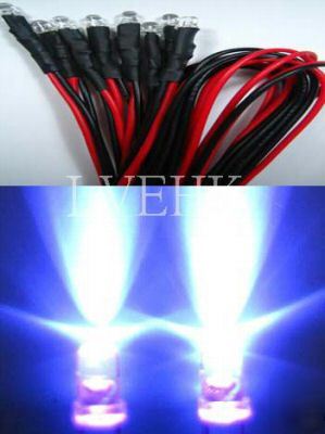 100P 12V dc pre wired super bright uv led 3MM 3,000MCD