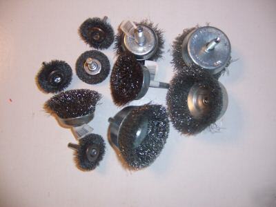 10PC steel wire wheel brush striper 1/4