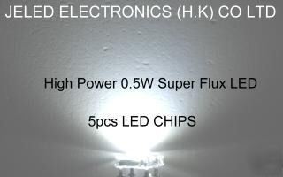 New 50X highpower 5-chips superflux white 5MM led 45KMC