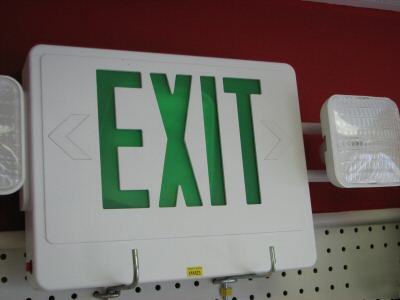New morris led exit sign lighting green model 73032