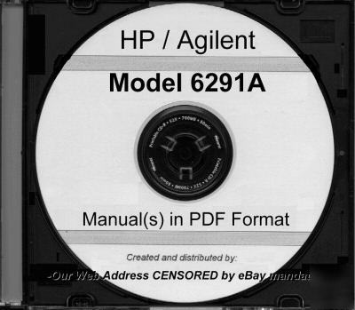 Agilent hp 6291A service and operation manual HP6291A