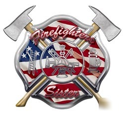 Firefighters sister decal reflective 4