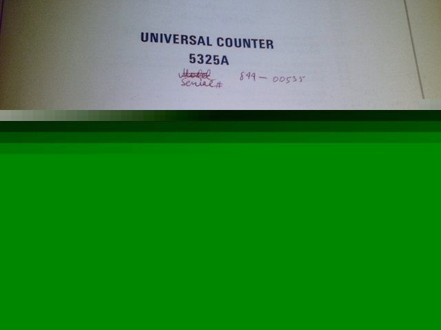 Hp 5325A universal counter *original op./service manual