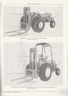 John deere parts catalog for no. 2 and no. 4 forklift