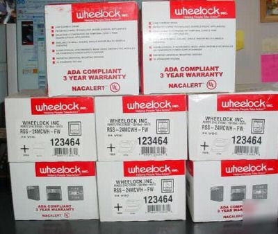 New 8 ps wheelock white remote sync wall mount 135/185