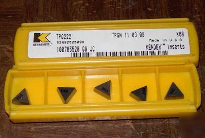 10 kennametal kendex cutting inserts TPG222 K68