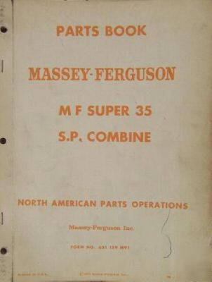 1963 massey ferguson super 35 combine parts manual