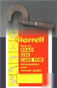 1955 starrett micrometer & instruction book no. 203-f