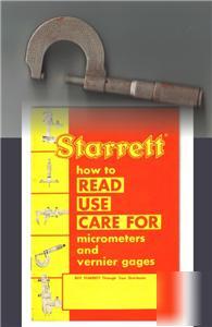 1955 starrett micrometer & instruction book no. 203-f