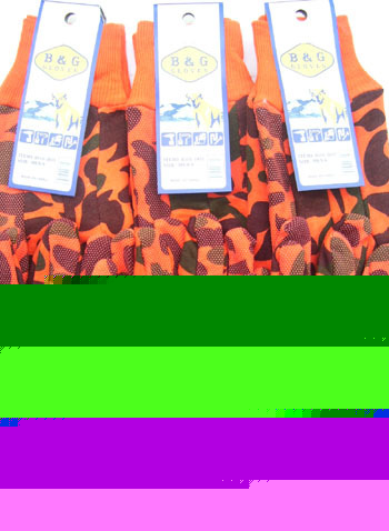 12 pr camo orange jersey work gloves dots hunting $36
