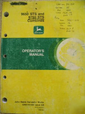 John deere 9650 9750 sts combine operator manual