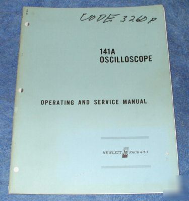 Hp - agilent 141A original service - operating manual