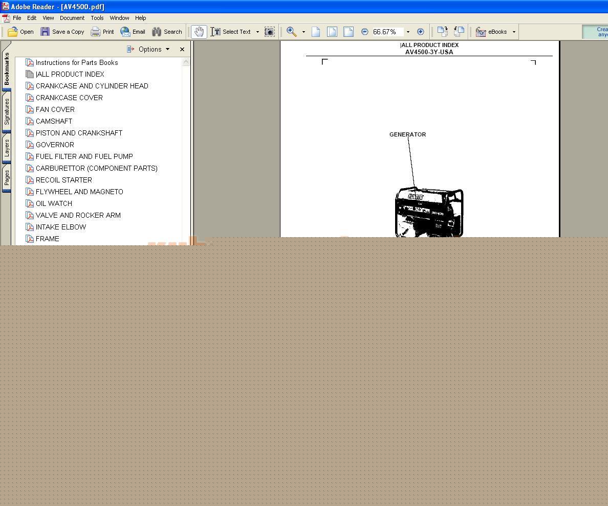 Kubota AV4500 parts manual - we have other manuals