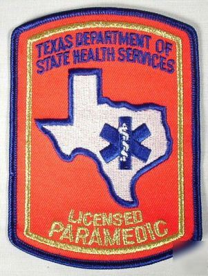 New brand texas paramedic shoulder patch 