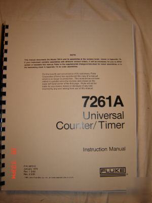 7261A universal counter timer instruction manual fluke