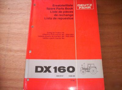 Deutz-fahr dx 160 tractor spare parts manual