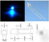 100 x 3MM blue led led's 2000+ mcd output uk seller