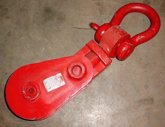Johnson 22 ton snatch block rope hoist pulley hevy duty