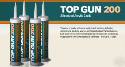 New 16 top gun 200 ppg siliconized acrylic caulk white