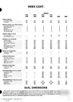 Case david brown 1190 thru 1594 tractor workshop manual