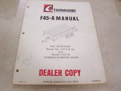 Farmhand 450 spreader F55-b tandem running gear manual