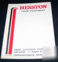 Hesston 1 2 row disc cutoff forage heads assembly