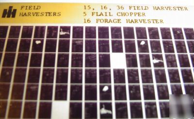 Ih 15-36 harvester & 5 chopper parts catalog microfiche