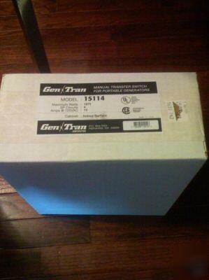 New gentran 15114 manual transfer switch 4 circ 15 amp