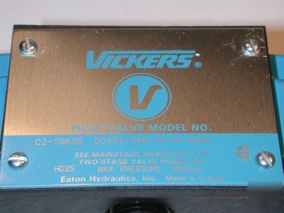 Nos vickers hydraulic valve 2 stage 3600 psi max