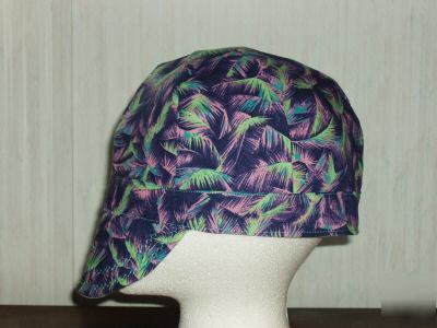 Welding cap in palm tree branches- 100% cotton hat