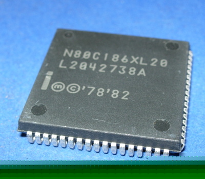 Cpu N80C186XL20 intel processor vintage plcc