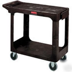 Rubbermaid utility cart mobile shelf push storage unit