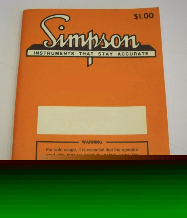 Simpson 661 op/service manual - $5 shipping 