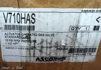 New asco V710HAS actuator gas valve safety off V710 