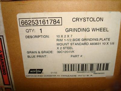Norton crystolon 10X2X7 grinding wheel 9066253161784NEW