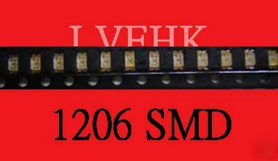 1000P 1206 smt smd super bright red led 500MCD