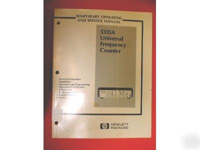 Hp 5335A universal frequency counter temp op/svc manual