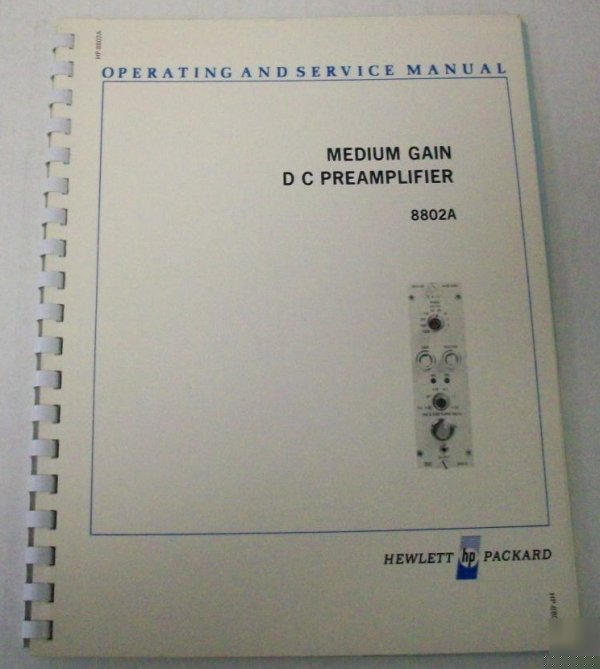 Hp 8802A operating and service manual - $5 shipping 
