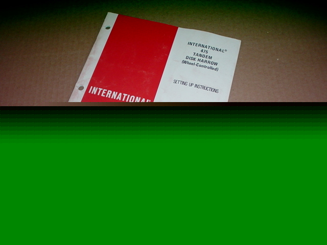 Ih international 475 disc harrow operator manual